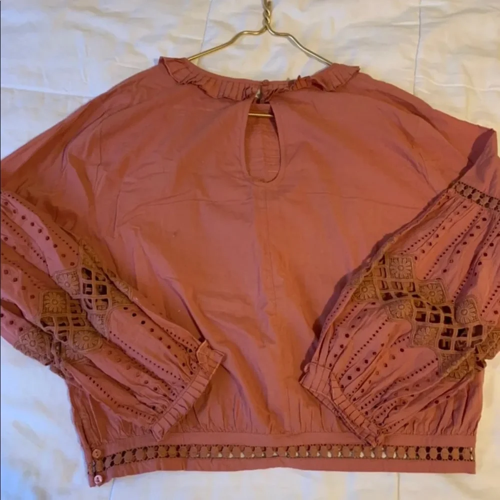 Topshop Pink Puff Sleeve Shirt